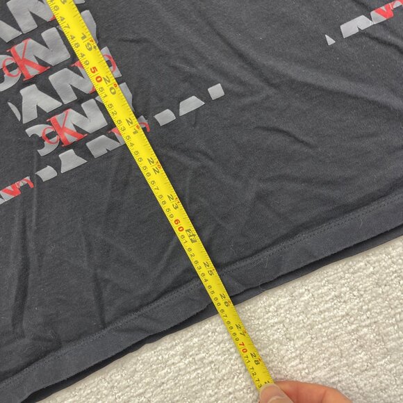 Y2K Calvin Klein T-Shirt Mens L Black Abstract CK Logo Graphic Grey / Red - Picture 8 of 14